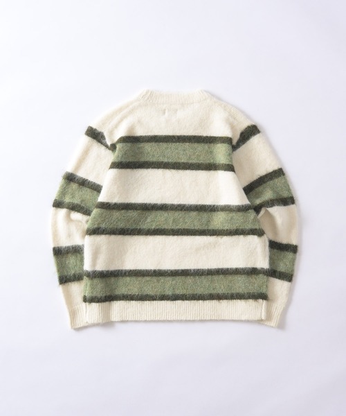 kaoyorinakami(カオヨリナカミ)の「logo multborder knit / ロゴマルチボーダーニット(ニット/セーター・メンズ・グリーン/ブラック/ブラウン・SMALL/X-LARGE/LARGE/MEDIUM)」の15枚目の写真