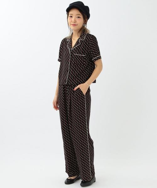 Another Edition（アナザーエディション）の「プリントトリミングシャツ/ AEMFC PRT TRM  SHT●（シャツ/ブラウス・レディース・ブラック/ベージュ・フリー）」の11枚目の写真