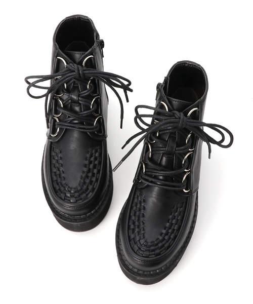 YOSUKE（ヨースケ）の「「YOSUKE/ヨースケ」厚底レースアップラバーソールスニーカー（スニーカー・レディース・ブラック/ブラック×ホワイト/アニマル/ブラック系その他・S/M/L/LL）」の8枚目の写真