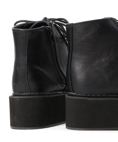 YOSUKE（ヨースケ）の「「YOSUKE/ヨースケ」厚底レースアップラバーソールスニーカー（スニーカー・レディース・ブラック/ブラック×ホワイト/アニマル/ブラック系その他・S/M/L/LL）」の5枚目の写真