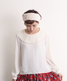 merlot plus | プリーツピエロ襟ブラウス2300(シャツ/ブラウス)