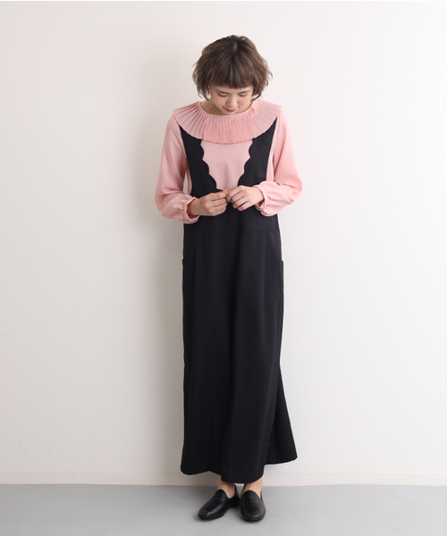 merlot plus(メルロープリュス)の「プリーツピエロ襟ブラウス2300(シャツ/ブラウス・レディース・アイボリー/ブラック/ピンク・FREE)」の15枚目の写真