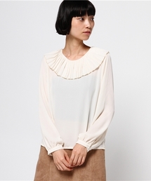 merlot plus | プリーツピエロ襟ブラウス2300(シャツ/ブラウス)