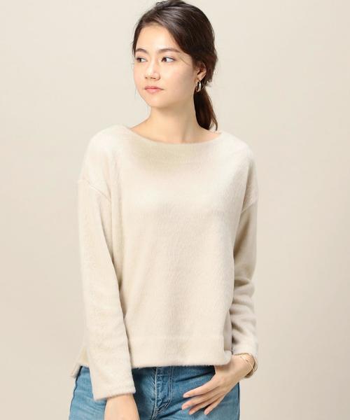 BEAUTY&YOUTH UNITED ARROWS（ビューティーアンドユースユナイテッドアローズ）の「BY ビーバーボートネックワイドプルオーバー◆（Tシャツ/カットソー・レディース・ライトグレー/ナチュラル/ライトピンク/オレンジ系その他・FREE）」の3枚目の写真