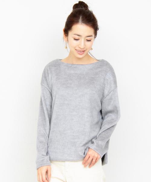 BEAUTY&YOUTH UNITED ARROWS（ビューティーアンドユースユナイテッドアローズ）の「BY ビーバーボートネックワイドプルオーバー◆（Tシャツ/カットソー・レディース・ライトグレー/ナチュラル/ライトピンク/オレンジ系その他・FREE）」の2枚目の写真