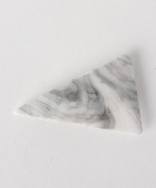 BEAUTY&YOUTH UNITED ARROWS（ビューティーアンドユースユナイテッドアローズ）の「＜magnet＞トライアングル マーブルバレッタ ◆（バレッタ/ヘアクリップ・レディース・ライトグレー/ブラウン・FREE）」の2枚目の写真