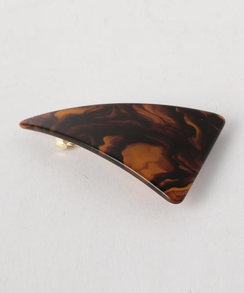 BEAUTY&YOUTH UNITED ARROWS（ビューティーアンドユースユナイテッドアローズ）の「＜magnet＞トライアングル マーブルバレッタ ◆（バレッタ/ヘアクリップ・レディース・ライトグレー/ブラウン・FREE）」の4枚目の写真