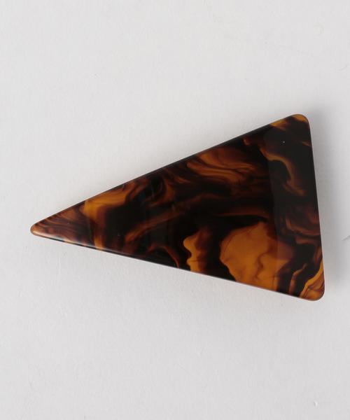 BEAUTY&YOUTH UNITED ARROWS（ビューティーアンドユースユナイテッドアローズ）の「＜magnet＞トライアングル マーブルバレッタ ◆（バレッタ/ヘアクリップ・レディース・ライトグレー/ブラウン・FREE）」の5枚目の写真