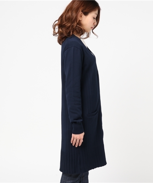 UNITED TOKYO（ユナイテッドトウキョウ）の「プリーツリブニットロングカーデ（カーディガン/ボレロ・レディース・レッド/サックスブルー/ネイビー・1）」の5枚目の写真
