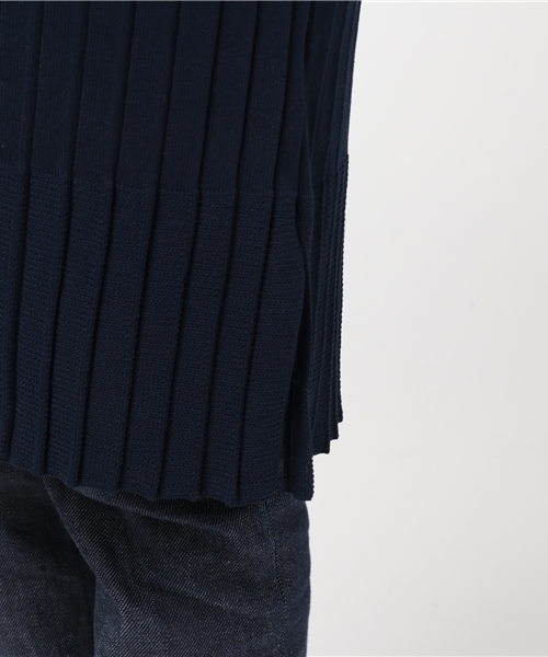 UNITED TOKYO（ユナイテッドトウキョウ）の「プリーツリブニットロングカーデ（カーディガン/ボレロ・レディース・レッド/サックスブルー/ネイビー・1）」の10枚目の写真