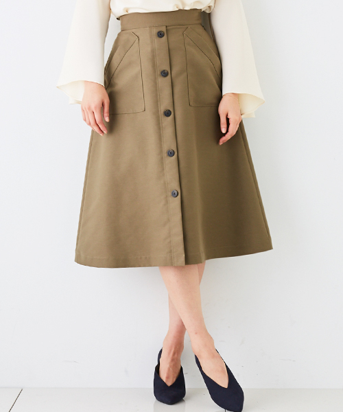 【国内発送】Castel Bajac フロントボタンスカート ベルト付き cjfj78506-01.jpg