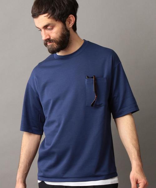 BEAUTY&YOUTH UNITED ARROWS（ビューティーアンドユースユナイテッドアローズ）の「BY ポンチ ワイドフォルム カットソー -MADE IN JAPAN- ： ◆（Tシャツ/カットソー・メンズ・ライトグレー/レッド/ライム/ロイヤルブルー・LARGE/SMALL/X-LARGE/MEDIUM）」の4枚目の写真