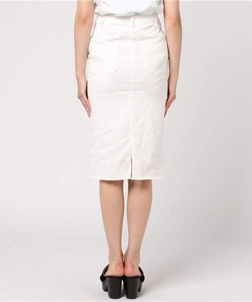 LBC（エルビーシー）の「コットンポリウレタンミディスカート（スカート・レディース・ホワイト/ダークグリーン・MEDIUM/LARGE）」の7枚目の写真