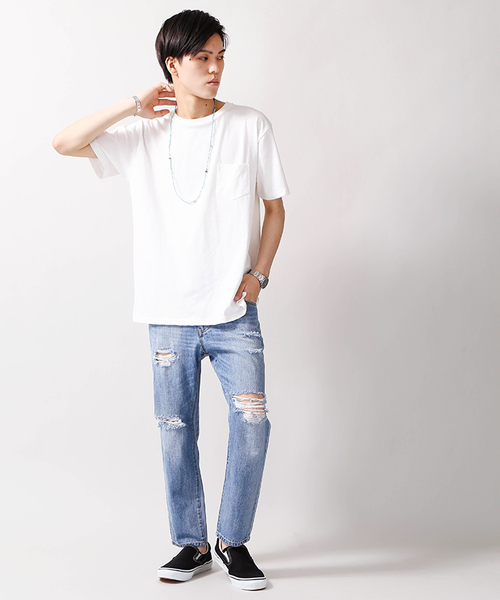 WEGO(ウィゴー)の「WEGO/エアデニムクラッシュスリムパンツ(デニムパンツ・メンズ・インディゴブルー/ホワイト・MEDIUM/LARGE)」の14枚目の写真