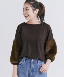 URBAN RESEARCH Sonny Label | Sonny Label 袖ファー切替カットソー(Tシャツ/カットソー)