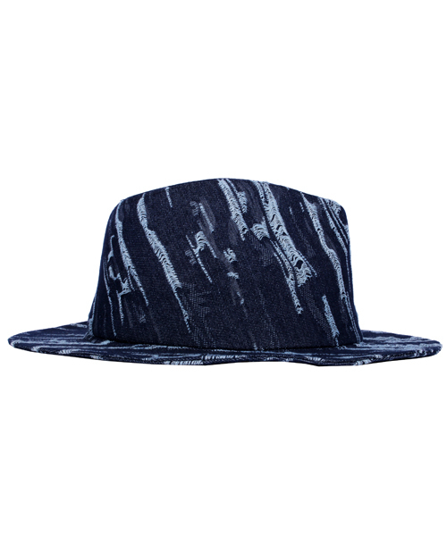 ８(eight)（エイト）の「デニム ツバ広 中折れ ハット クラッシュ（ハット・メンズ・インディゴブルー・FREE）」の2枚目の写真