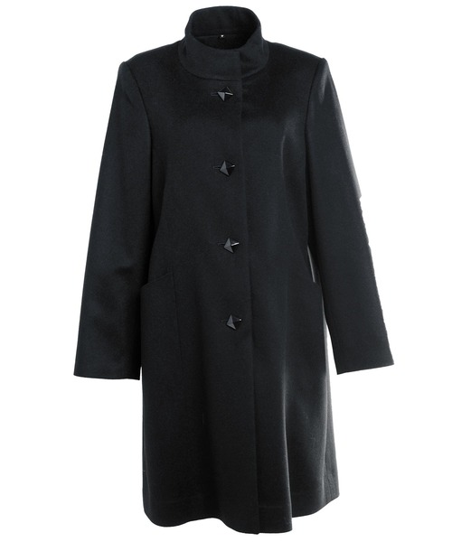 【高級】PIACENZA ステンカラーコート　カシミヤブレンド PIACENZA]カシミヤステンカラーコート（ステンカラーコート