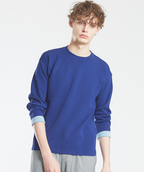 ABAHOUSE（アバハウス）の「リバーニットドロップショルダーニット（ニット/セーター・メンズ・ブラック/イエロー/ホワイト/ブルー・44/46/48）」の5枚目の写真