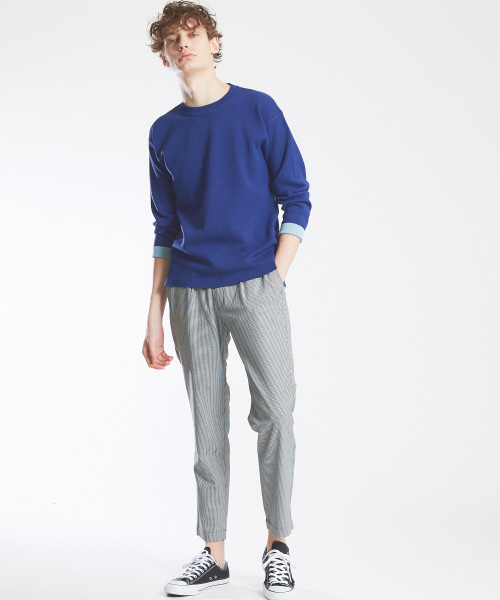 ABAHOUSE（アバハウス）の「リバーニットドロップショルダーニット（ニット/セーター・メンズ・ブラック/イエロー/ホワイト/ブルー・44/46/48）」の13枚目の写真