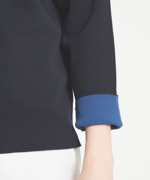 ABAHOUSE（アバハウス）の「リバーニットドロップショルダーニット（ニット/セーター・メンズ・ブラック/イエロー/ホワイト/ブルー・44/46/48）」の17枚目の写真