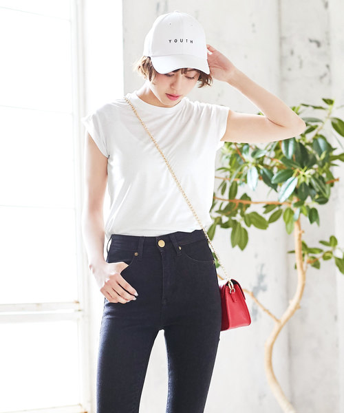 KOBE LETTUCE（コウベレタス）の「[無地orボーダー柄]フレンチスリーブシンプルTシャツ/レディーストップス[C3156]神戸レタス（Tシャツ/カットソー・レディース・チャコールグレー/カーキ/ネイビー/ベージュ/ブラック/ピンク/オフホワイト/その他/グレー/ライトブルー・FREE）」の14枚目の写真