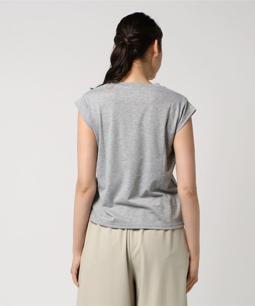 KOBE LETTUCE（コウベレタス）の「[無地orボーダー柄]フレンチスリーブシンプルTシャツ/レディーストップス[C3156]神戸レタス（Tシャツ/カットソー・レディース・チャコールグレー/カーキ/ネイビー/ベージュ/ブラック/ピンク/オフホワイト/その他/グレー/ライトブルー・FREE）」の11枚目の写真