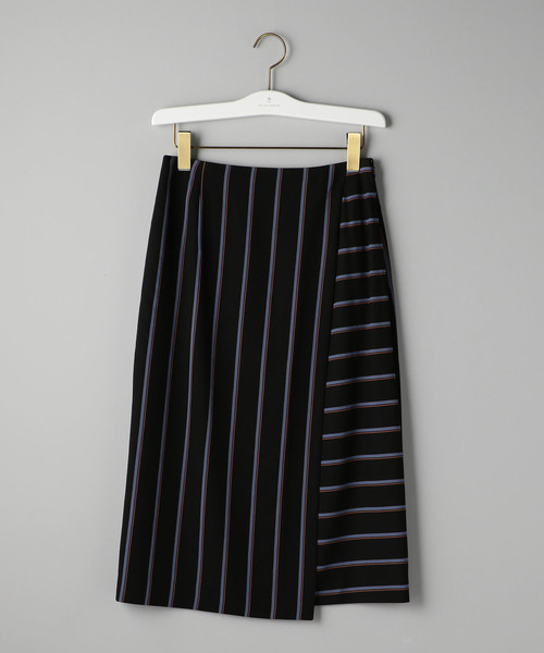 UNITED ARROWS（ユナイテッドアローズ）の「UBCB R/N パネルストライプ ラップスカート ◆（スカート・レディース・ブラック/ワインレッド・34/40/36/38）」の7枚目の写真