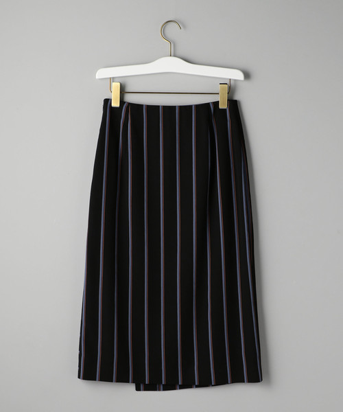 UNITED ARROWS（ユナイテッドアローズ）の「UBCB R/N パネルストライプ ラップスカート ◆（スカート・レディース・ブラック/ワインレッド・34/40/36/38）」の8枚目の写真