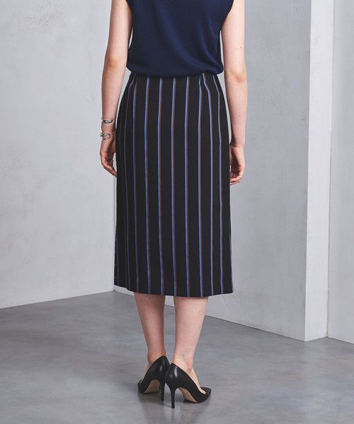 UNITED ARROWS（ユナイテッドアローズ）の「UBCB R/N パネルストライプ ラップスカート ◆（スカート・レディース・ブラック/ワインレッド・34/40/36/38）」の10枚目の写真