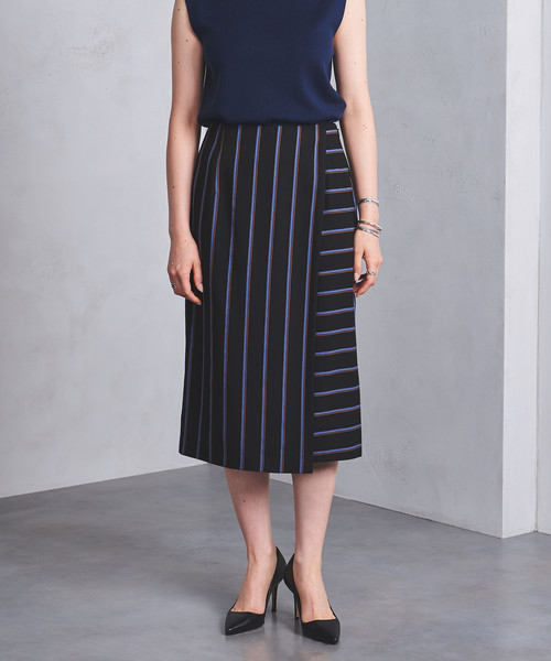 UNITED ARROWS（ユナイテッドアローズ）の「UBCB R/N パネルストライプ ラップスカート ◆（スカート・レディース・ブラック/ワインレッド・34/40/36/38）」の11枚目の写真