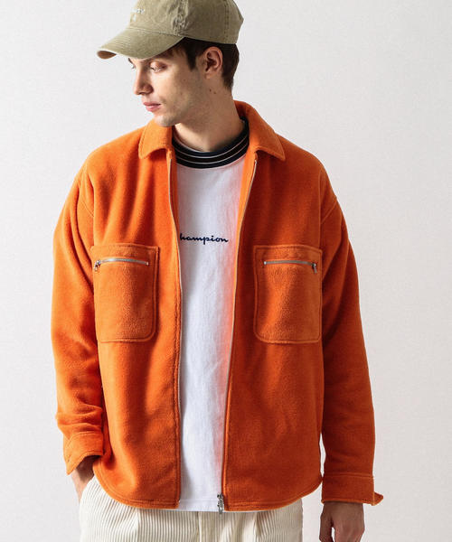 BEAUTY&YOUTH UNITED ARROWS(ビューティーアンドユースユナイテッドアローズ)の「【WEB限定】 by ボアフリース ジップ ジャケット ◆(ブルゾン・メンズ・ライトグレー/オフホワイト/ブラック/オレンジ・LARGE/X-LARGE/MEDIUM/SMALL)」の4枚目の写真