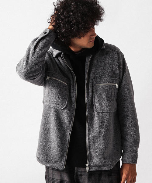 BEAUTY&YOUTH UNITED ARROWS(ビューティーアンドユースユナイテッドアローズ)の「【WEB限定】 by ボアフリース ジップ ジャケット ◆(ブルゾン・メンズ・ライトグレー/オフホワイト/ブラック/オレンジ・LARGE/X-LARGE/MEDIUM/SMALL)」の10枚目の写真