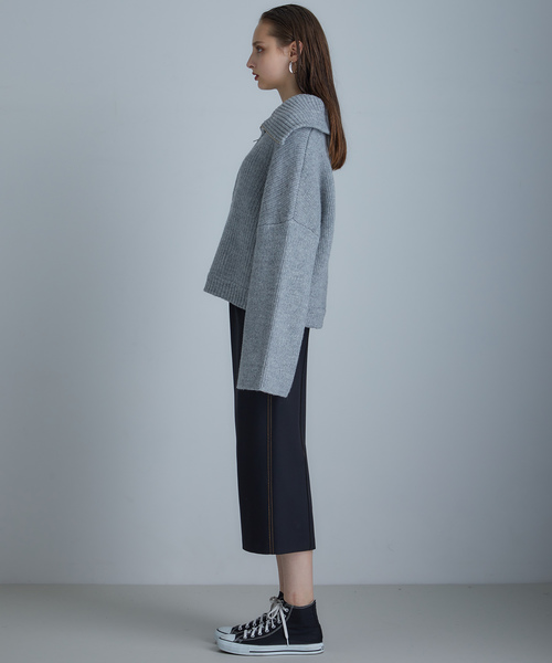 ELIN（エリン）の「【ELIN】Spongy zipped PO（ニット/セーター・レディース・ライトグレー/ベージュ・FREE）」の5枚目の写真