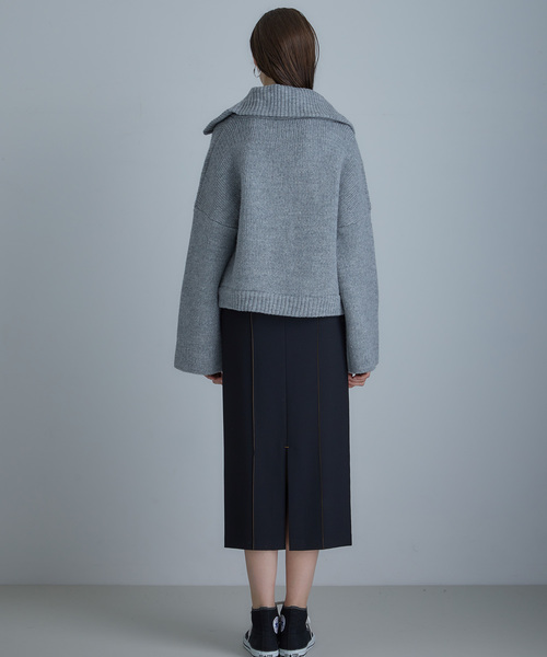 ELIN（エリン）の「【ELIN】Spongy zipped PO（ニット/セーター・レディース・ライトグレー/ベージュ・FREE）」の6枚目の写真