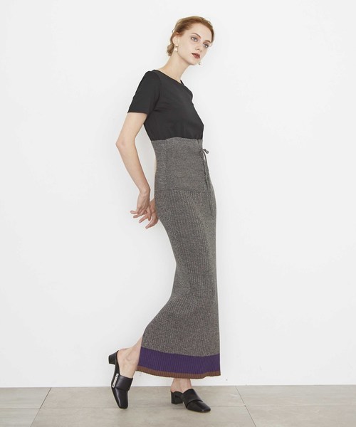 city(シティ)の「【CITY】MELANGE WOOL LACE-UP SKIRT(スカート・レディース・ブラック/レッド・1)」の7枚目の写真