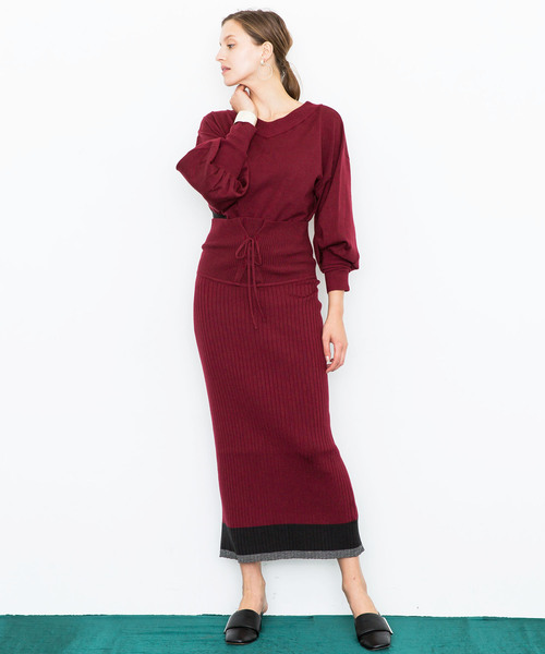 city(シティ)の「【CITY】MELANGE WOOL LACE-UP SKIRT(スカート・レディース・ブラック/レッド・1)」の13枚目の写真