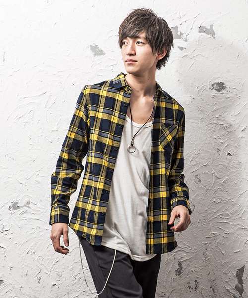 MinoriTY（マイノリティ）の「レギュラーカラービエラチェックシャツ（シャツ/ブラウス・メンズ・ホワイト/ネイビー/ブラック系その他/ベージュ系その他/ブルー系その他/レッド系その他/ワイン/ブルー系その他2/レッド系その他2/チェック・S/M/L/XL）」の5枚目の写真