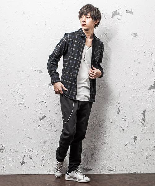 MinoriTY（マイノリティ）の「レギュラーカラービエラチェックシャツ（シャツ/ブラウス・メンズ・ホワイト/ネイビー/ブラック系その他/ベージュ系その他/ブルー系その他/レッド系その他/ワイン/ブルー系その他2/レッド系その他2/チェック・S/M/L/XL）」の11枚目の写真