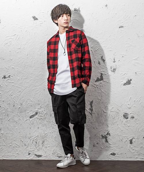 MinoriTY（マイノリティ）の「レギュラーカラービエラチェックシャツ（シャツ/ブラウス・メンズ・ホワイト/ネイビー/ブラック系その他/ベージュ系その他/ブルー系その他/レッド系その他/ワイン/ブルー系その他2/レッド系その他2/チェック・S/M/L/XL）」の18枚目の写真