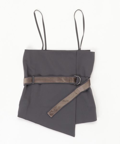 CIEL'AIR（シエルエアー）の「【CIEL'AIR/シエルエア】ウエストベロアベルトビスチェ（キャミソール・レディース・ベージュ/グレー・FREE）」の3枚目の写真