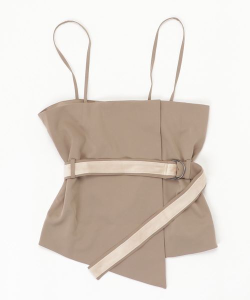 CIEL'AIR（シエルエアー）の「【CIEL'AIR/シエルエア】ウエストベロアベルトビスチェ（キャミソール・レディース・ベージュ/グレー・FREE）」の7枚目の写真