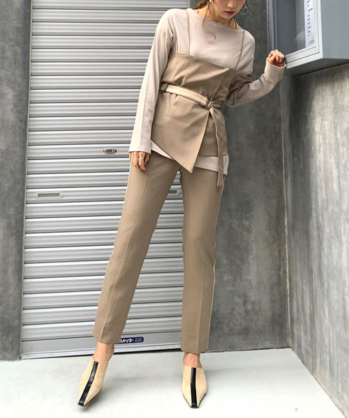 CIEL'AIR（シエルエアー）の「【CIEL'AIR/シエルエア】ウエストベロアベルトビスチェ（キャミソール・レディース・ベージュ/グレー・FREE）」の9枚目の写真