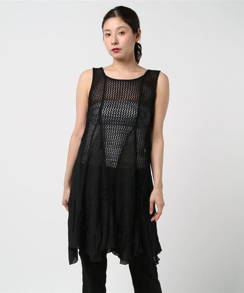 チャイハネ(チャイハネ)の「【チャイハネ】メッシュノースリーブワンピース(チュニック・レディース・ブラック/レッド/ブルー/グリーン・FREE)」の18枚目の写真