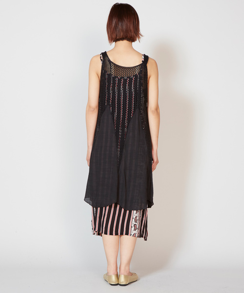 チャイハネ(チャイハネ)の「【チャイハネ】メッシュノースリーブワンピース(チュニック・レディース・ブラック/レッド/ブルー/グリーン・FREE)」の7枚目の写真