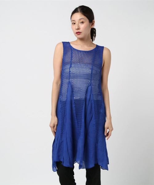 チャイハネ(チャイハネ)の「【チャイハネ】メッシュノースリーブワンピース(チュニック・レディース・ブラック/レッド/ブルー/グリーン・FREE)」の22枚目の写真