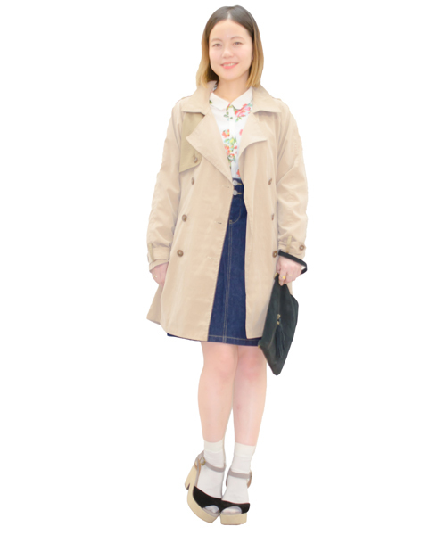 mystic(ミスティック)の「配色トレンチコート(トレンチコート・レディース・ベージュ/ネイビー/キャメル/ピンク・フリ-)」の14枚目の写真