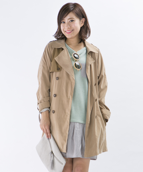 mystic(ミスティック)の「配色トレンチコート(トレンチコート・レディース・ベージュ/ネイビー/キャメル/ピンク・フリ-)」の17枚目の写真