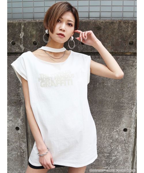 EMODA(エモダ)の「CHOKER LONGタンクトップ Banksy Love Rat ART(タンクトップ・レディース・ホワイト/ブラック・FREE)」の3枚目の写真