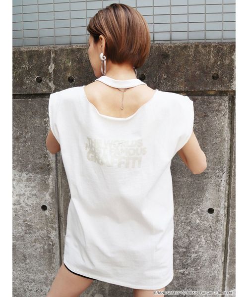 EMODA(エモダ)の「CHOKER LONGタンクトップ Banksy Love Rat ART(タンクトップ・レディース・ホワイト/ブラック・FREE)」の4枚目の写真