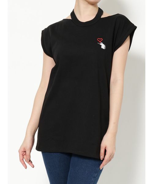 EMODA(エモダ)の「CHOKER LONGタンクトップ Banksy Love Rat ART(タンクトップ・レディース・ホワイト/ブラック・FREE)」の7枚目の写真